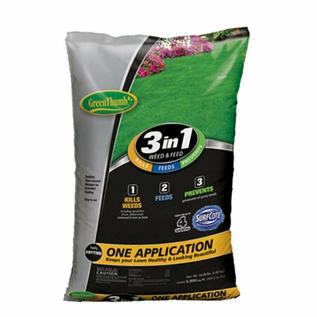 KNOX FERTILIZER 5000 sq ft. Green Thumb Coverage, 3-in-1 Fertilizer Weed & Feed & Crabgrass Preventer KN571228